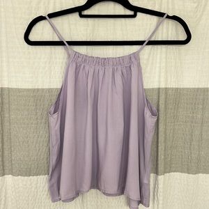 Tobi brand women’s tank top w/ button back. Lavender color, size M.